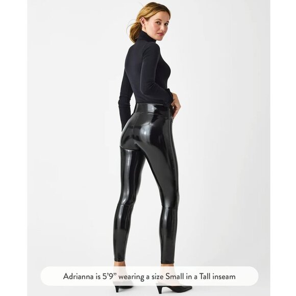 Spanx SpanxShape Faux Patent Leather Leggings in Black, 20301 R - Medium - Picture 7 of 9